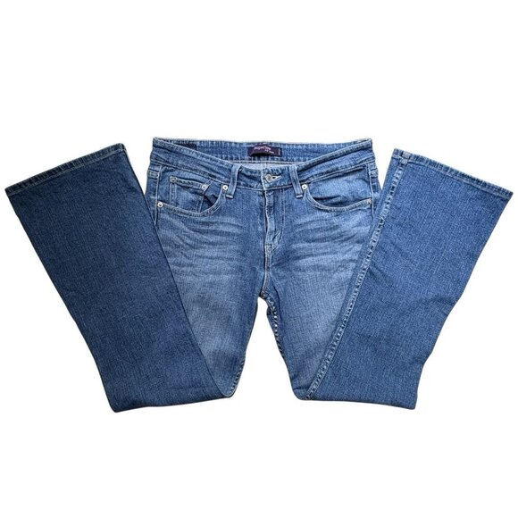 Y2K Levis Superlow 518 Boot Cut Blue Denim Jeans Women's 7 Waist 32 Academia Hip - Picture 1 of 16